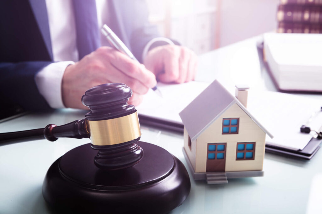 Property manager studies landlord-tenant laws.
